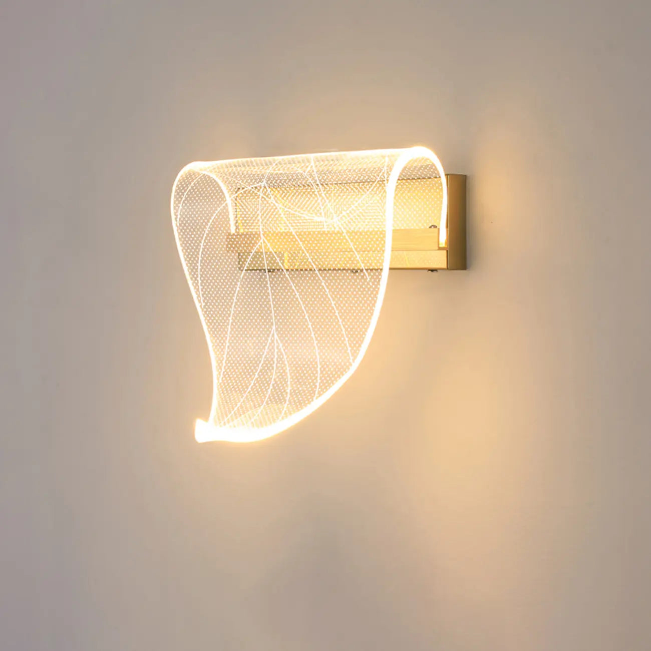 Applique murale LED dorée artistique à intensité variable pour l'éclairage de la chambre
