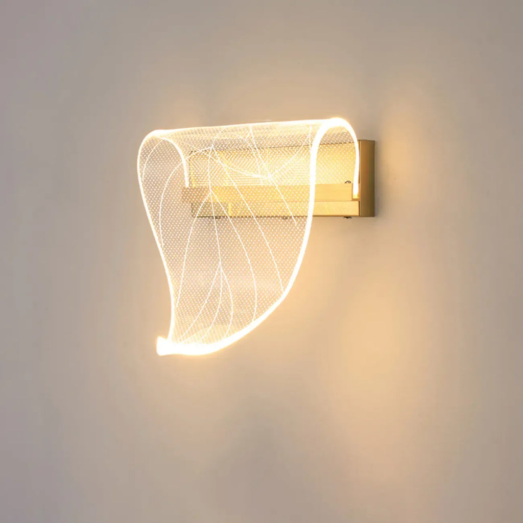 Applique murale LED dorée artistique à intensité variable pour l'éclairage de la chambre