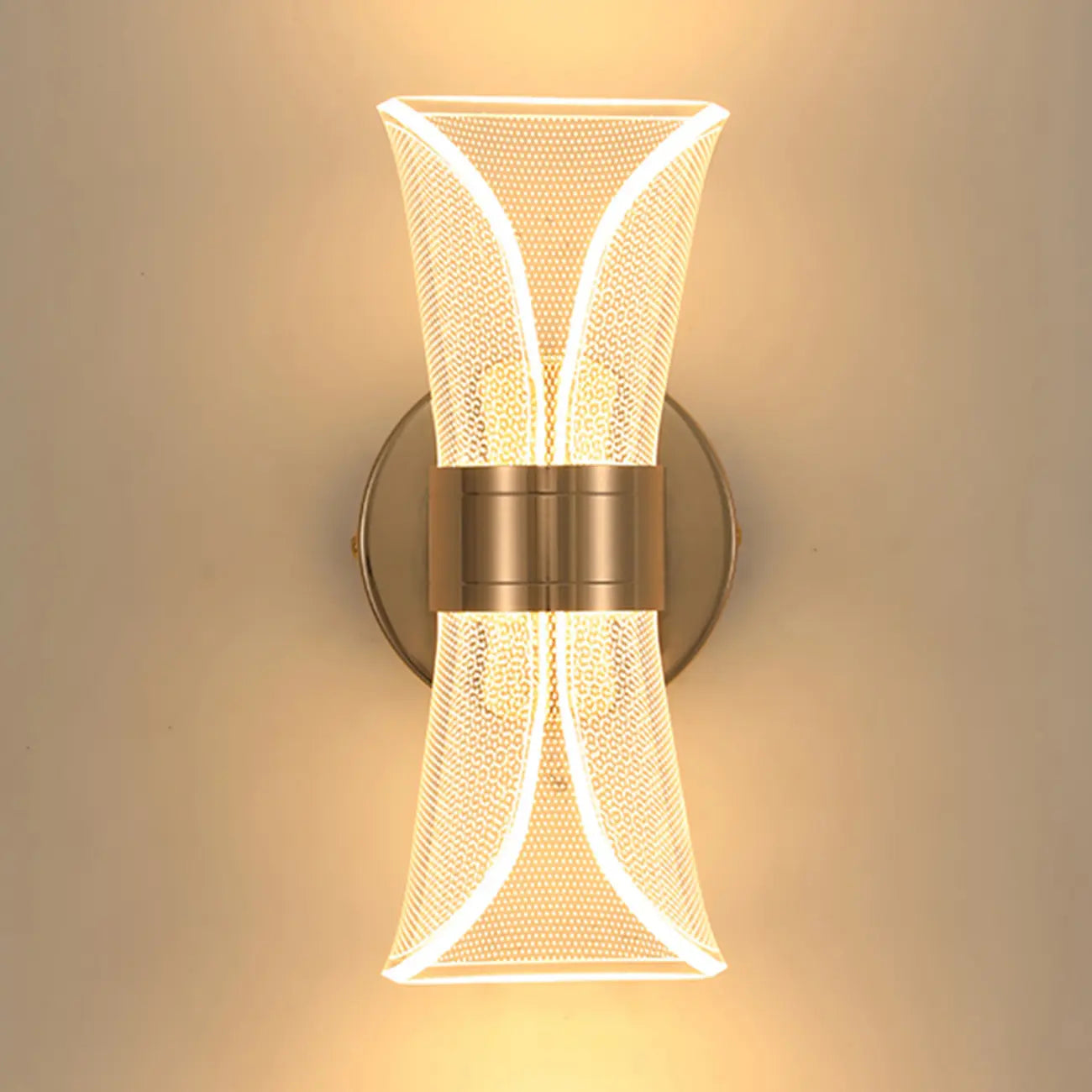 Applique murale LED dorée artistique à intensité variable pour l'éclairage de la chambre