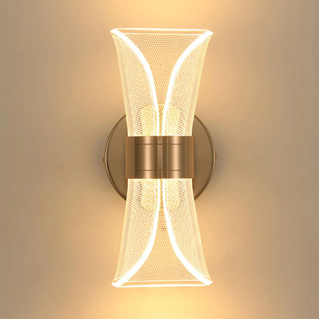 Applique murale LED dorée artistique à intensité variable pour l'éclairage de la chambre