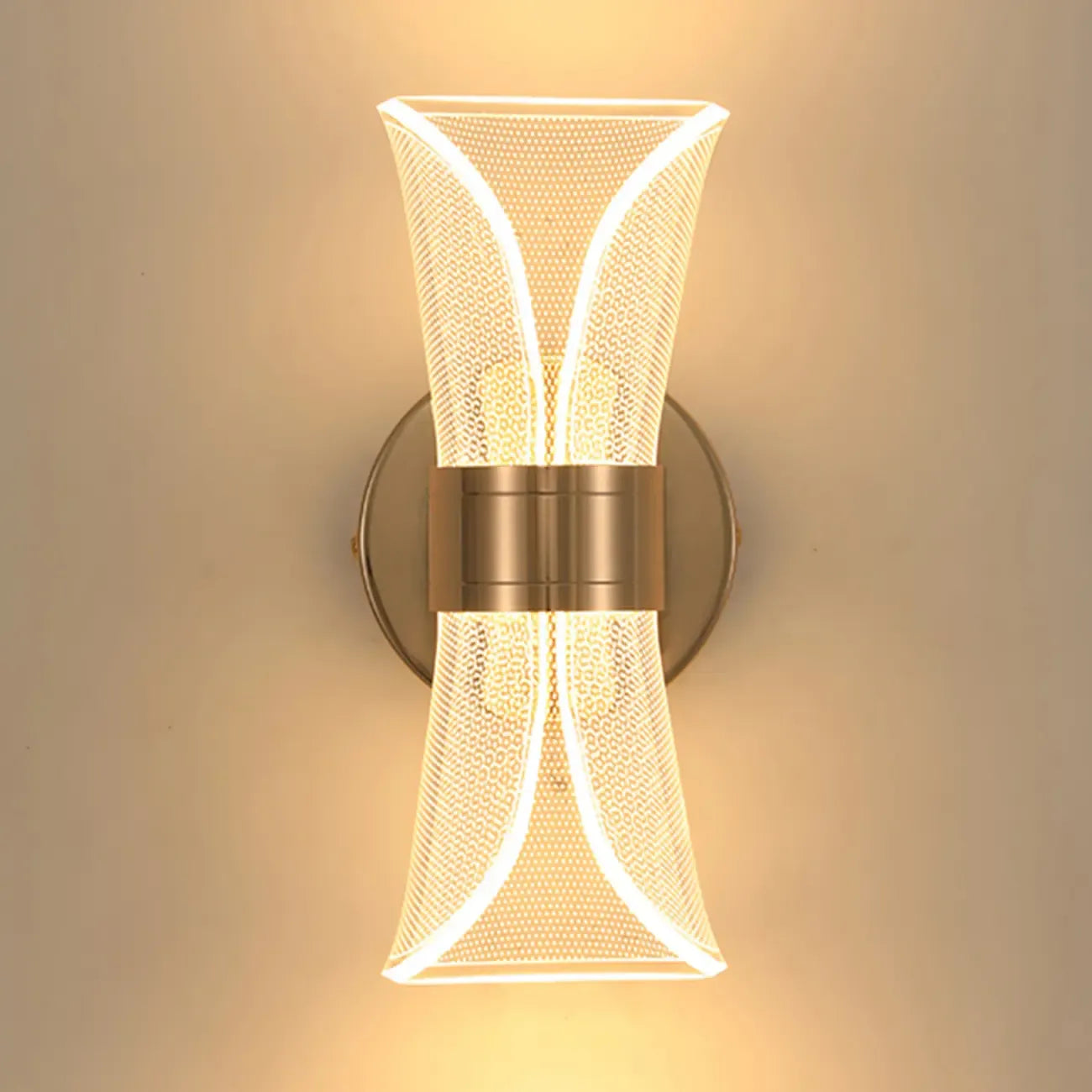 Applique murale LED dorée artistique à intensité variable pour l'éclairage de la chambre
