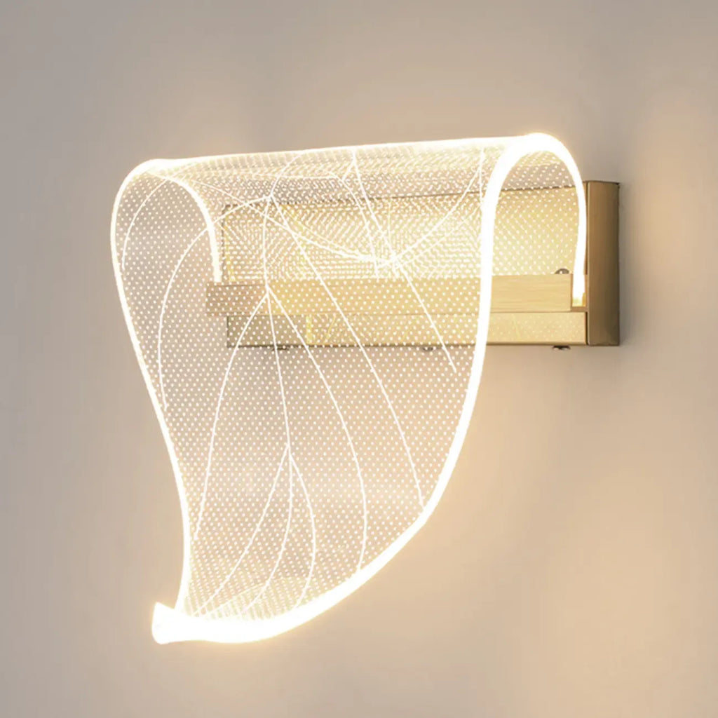 Applique murale LED dorée artistique à intensité variable pour l'éclairage de la chambre
