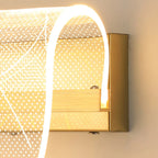 Applique murale LED dorée artistique à intensité variable pour l'éclairage de la chambre