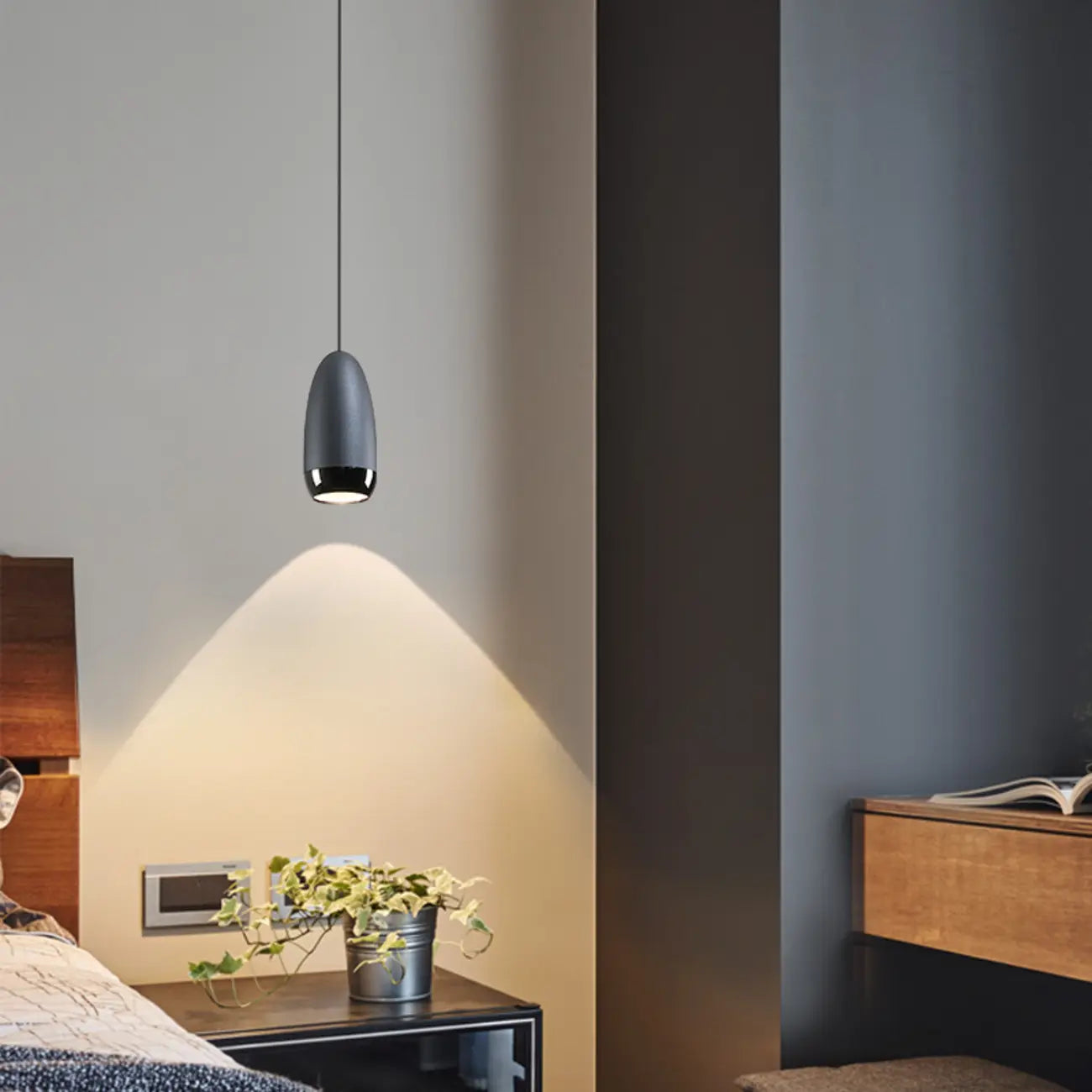 Mini suspension lumineuse LED géométrique simple en aluminium