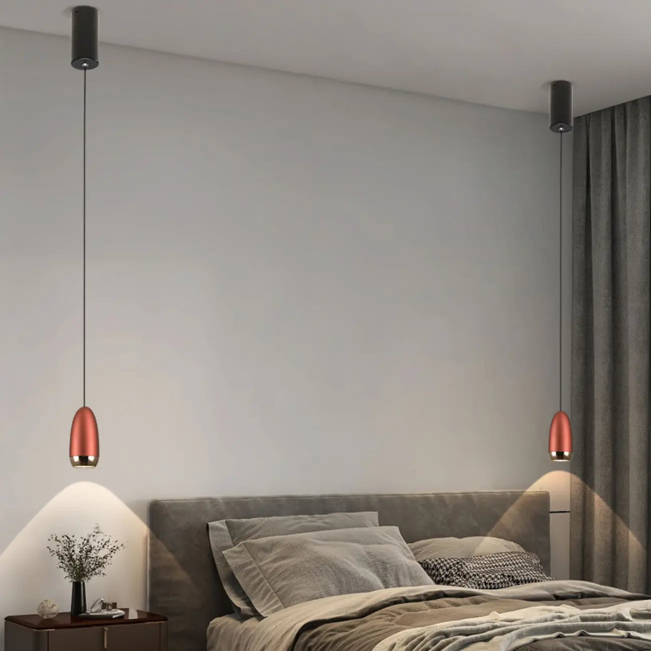 Mini suspension lumineuse LED géométrique simple en aluminium