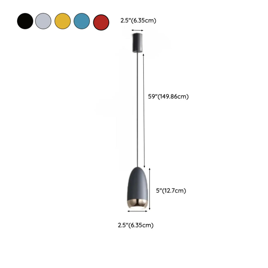 Mini suspension lumineuse LED géométrique simple en aluminium