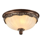 Plafonnier classique marron vintage à dôme en verre