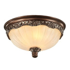 Plafonnier classique marron vintage à dôme en verre