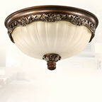 Plafonnier classique marron vintage à dôme en verre
