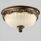 Plafonnier classique marron vintage à dôme en verre