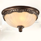 Plafonnier classique marron vintage à dôme en verre