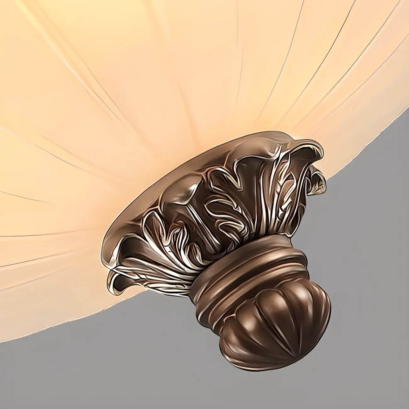 Plafonnier classique marron vintage à dôme en verre