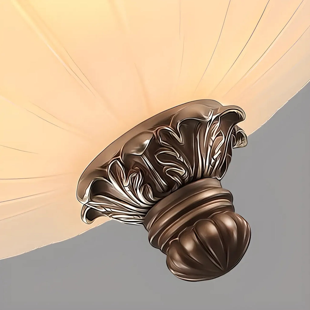Plafonnier classique marron vintage à dôme en verre