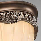 Plafonnier classique marron vintage à dôme en verre