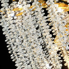 Applique murale de luxe en métal doré et cristal en forme de branche