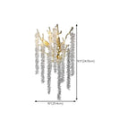 Applique murale de luxe en métal doré et cristal en forme de branche