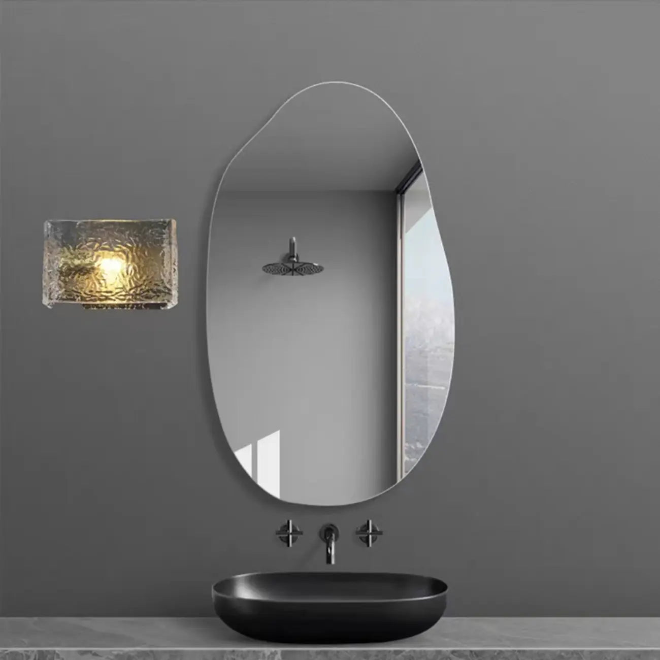 Applique murale contemporaine en verre trempé pour salle de bain