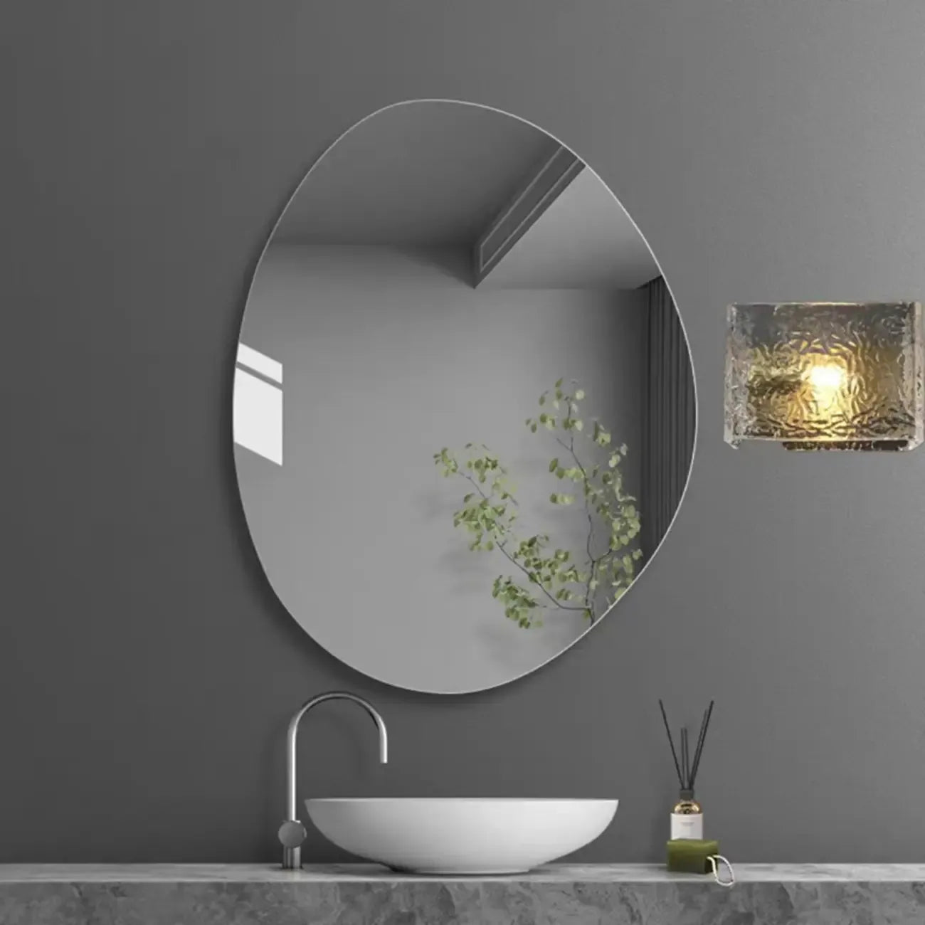 Applique murale contemporaine en verre trempé pour salle de bain
