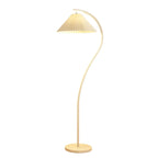 Lampadaire moderne en tissu plissé blanc et métal 61
