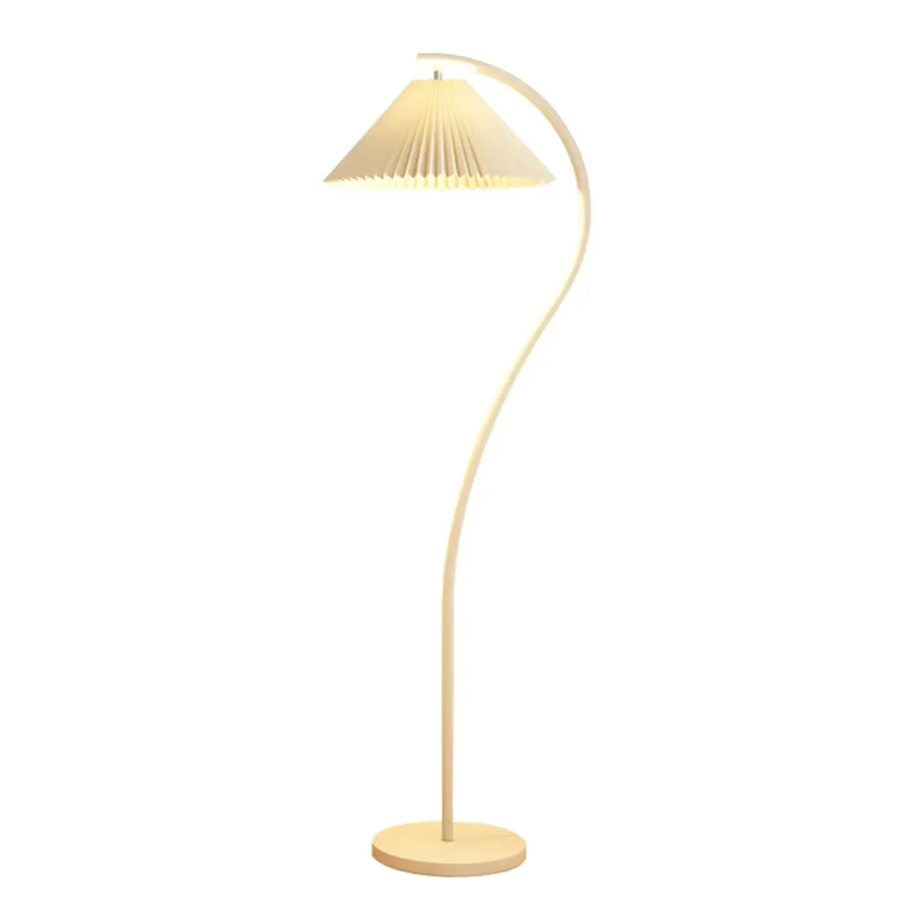 Lampadaire moderne en tissu plissé blanc et métal 61