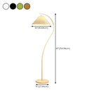 Lampadaire moderne en tissu plissé blanc et métal 61