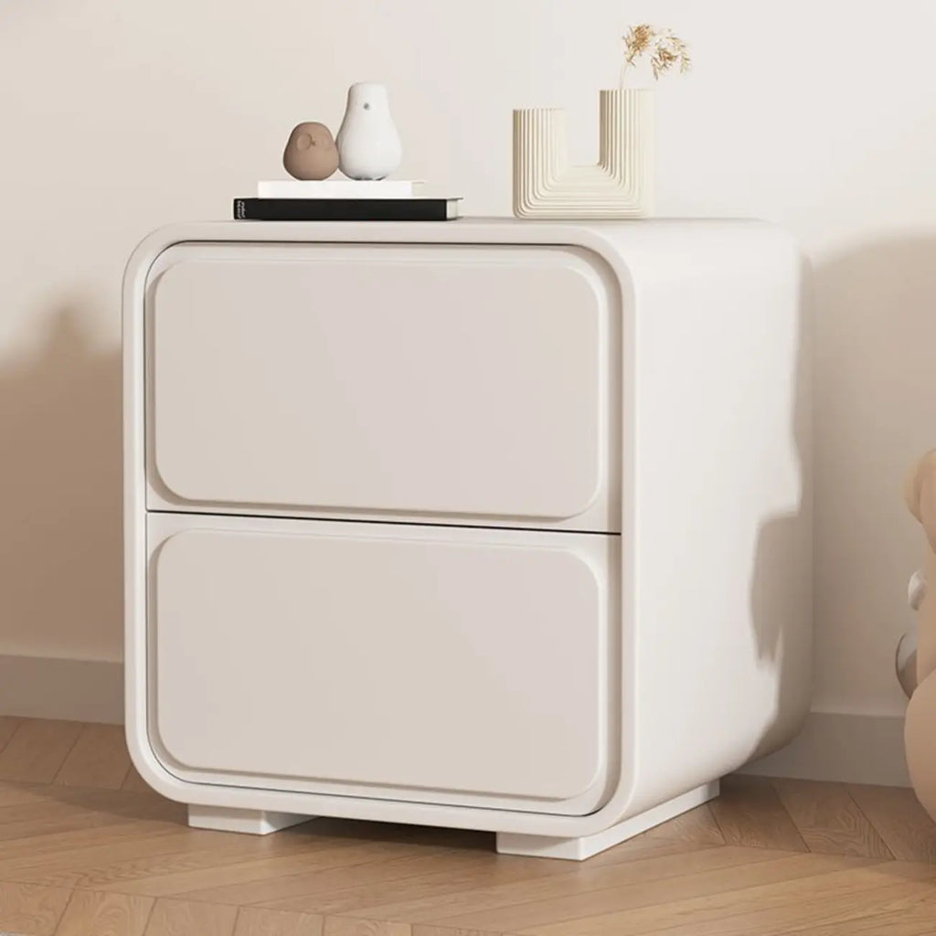 Table de chevet moderne à 2 tiroirs - Beige