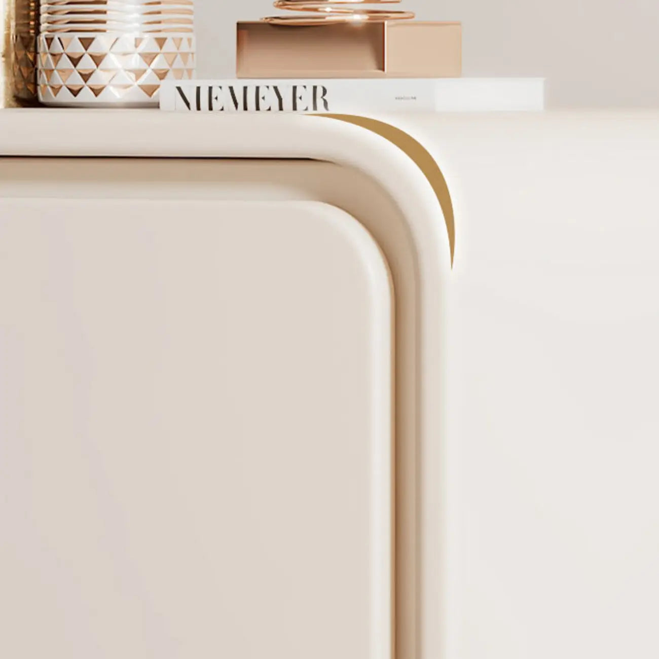 Table de chevet moderne à 2 tiroirs - Beige