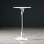 Tables de bar rondes modernes en bois gris avec piètement tulipe