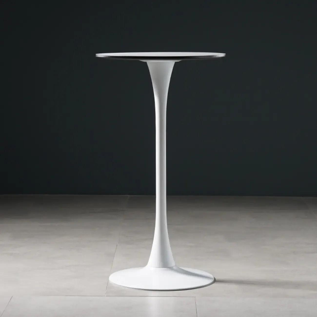 Tables de bar rondes modernes en bois gris avec piètement tulipe