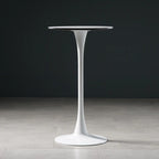 Tables de bar rondes modernes en bois gris avec piètement tulipe