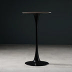 Tables de bar rondes modernes en bois gris avec piètement tulipe
