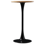 Tables de bar rondes modernes en bois gris avec piètement tulipe