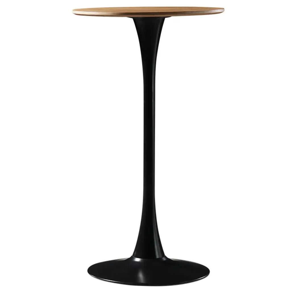 Tables de bar rondes modernes en bois gris avec piètement tulipe