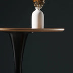 Tables de bar rondes modernes en bois gris avec piètement tulipe
