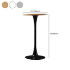Tables de bar rondes modernes en bois gris avec piètement tulipe