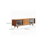 Meuble TV long scandinave en bois de cerisier avec porte
