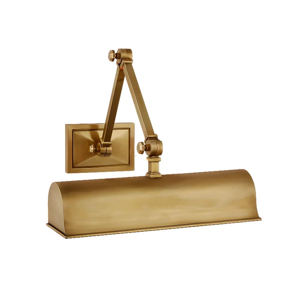 Lampada da parete a braccio orientabile in metallo a 2 luci con paralume lungo