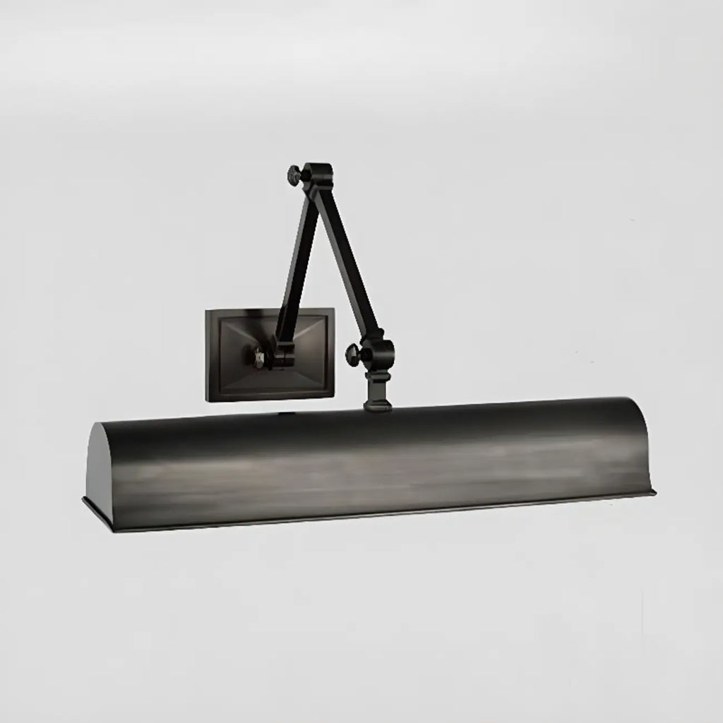 Lampada da parete a braccio orientabile in metallo a 2 luci con paralume lungo