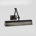 Lampada da parete a braccio orientabile in metallo a 2 luci con paralume lungo
