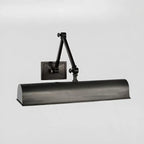 Lampada da parete a braccio orientabile in metallo a 2 luci con paralume lungo