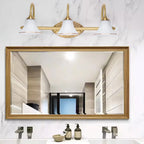Applique murale classique dorée moderne avec abat-jour en verre pour salle de bain