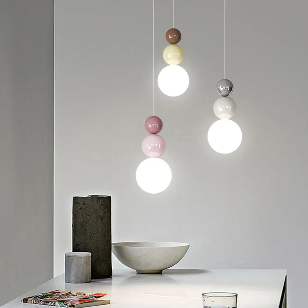 Suspension globe contemporaine avec cordons réglables pour salle à manger