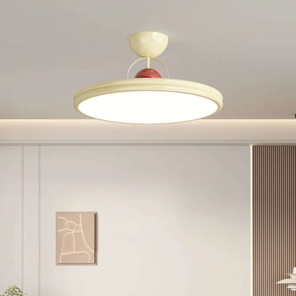 Plafonnier LED semi-encastré rond à intensité variable pour chambre à coucher