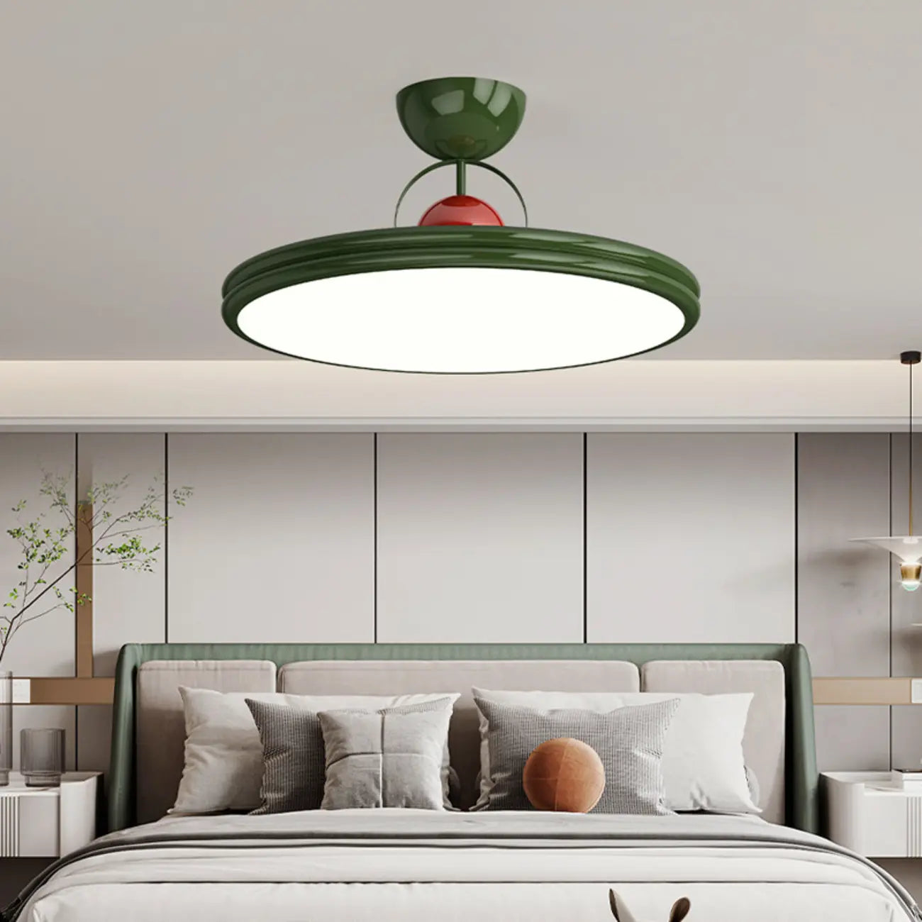 Plafonnier LED semi-encastré rond à intensité variable pour chambre à coucher