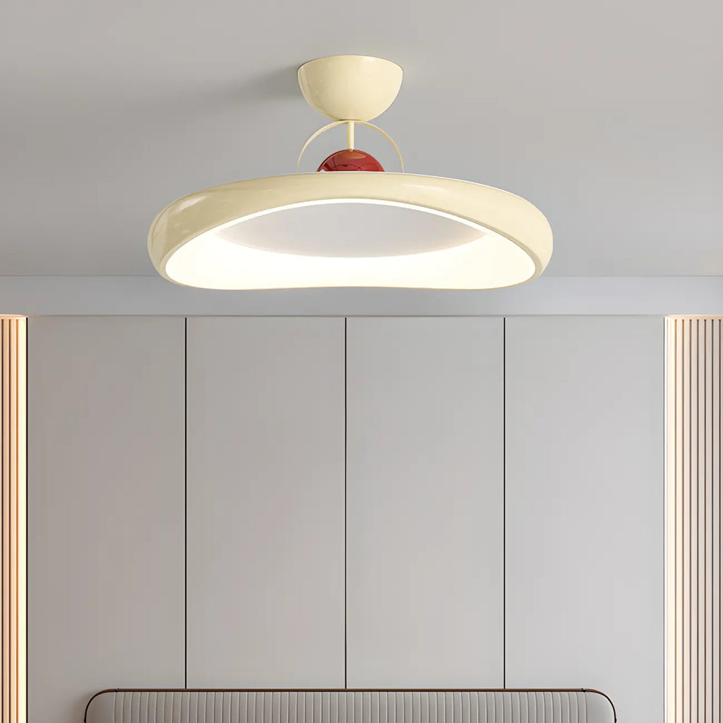 Plafonnier LED semi-encastré rond à intensité variable pour chambre à coucher