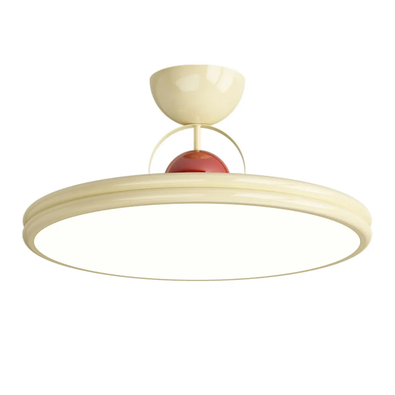 Plafonnier LED semi-encastré rond à intensité variable pour chambre à coucher