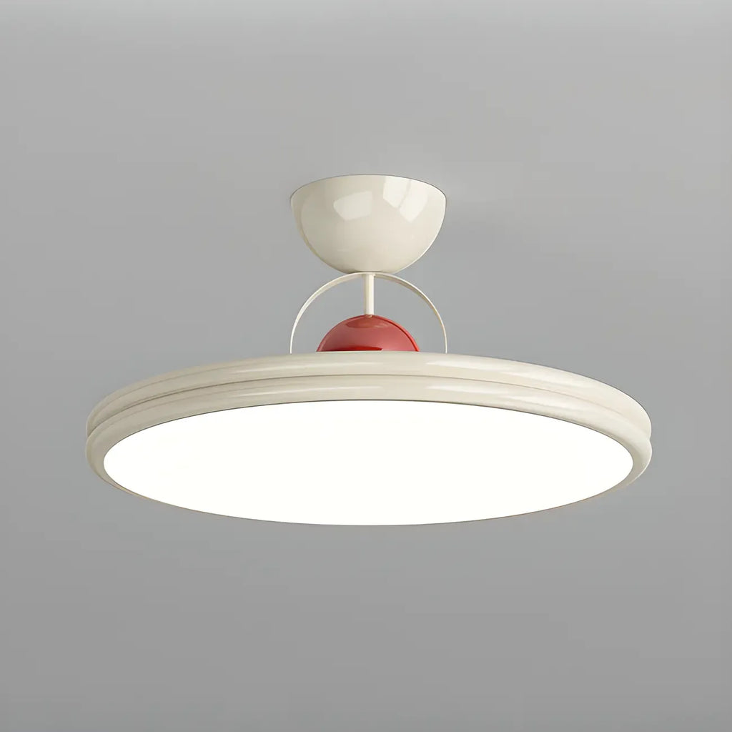 Plafonnier LED semi-encastré rond à intensité variable pour chambre à coucher