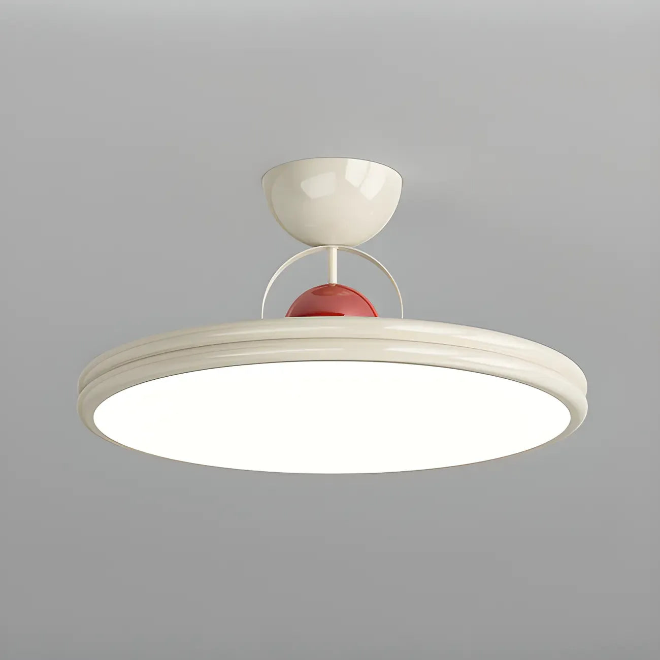 Plafonnier LED semi-encastré rond à intensité variable pour chambre à coucher