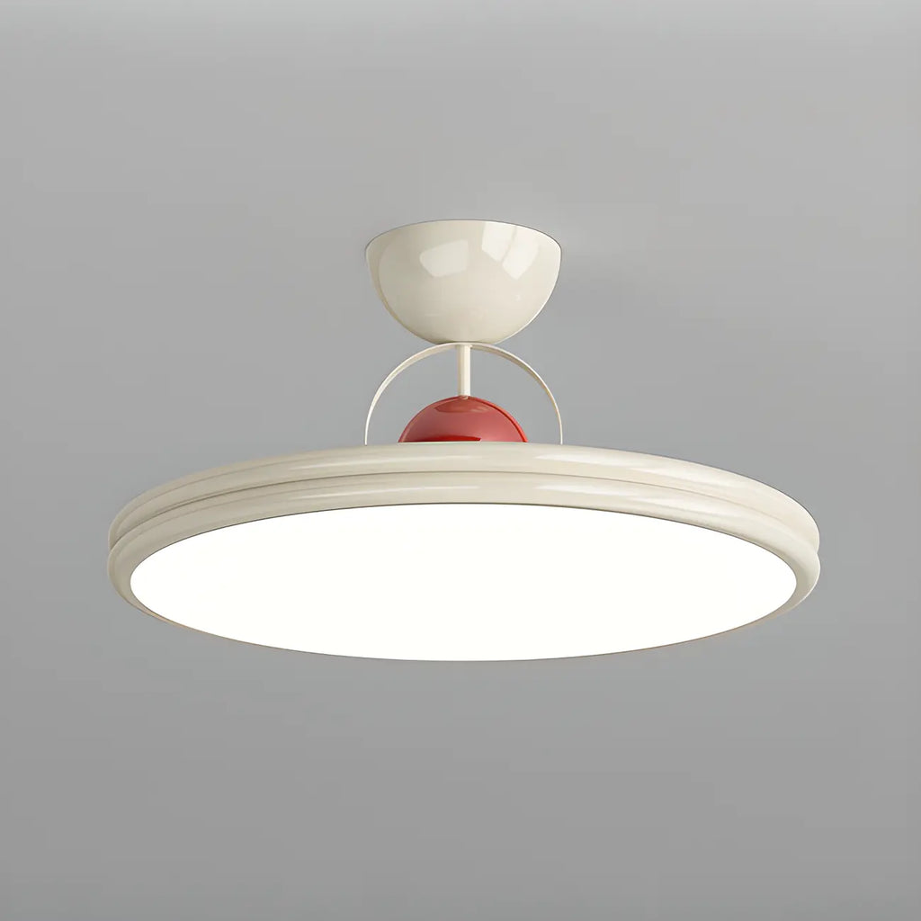 Plafonnier LED semi-encastré rond à intensité variable pour chambre à coucher