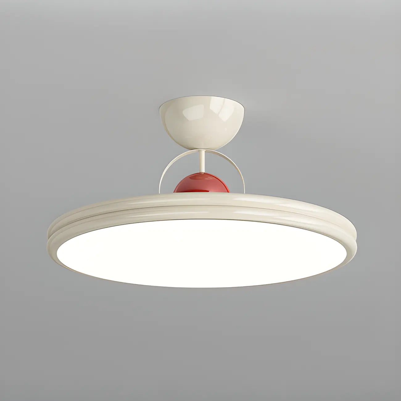 Plafonnier LED semi-encastré rond à intensité variable pour chambre à coucher